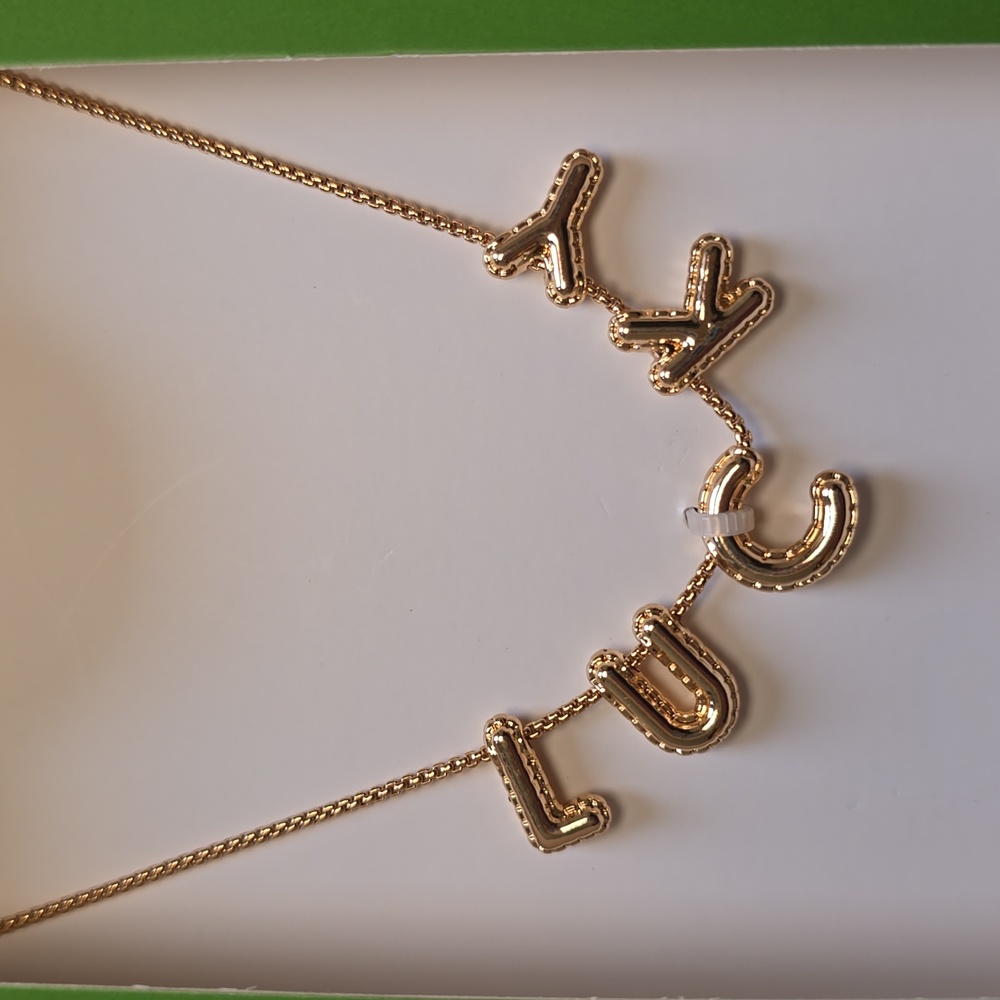 NWT, kate spade new york x Target, Lucky Bubble Chain Necklace, Gold-tone - Picture 3 of 14
